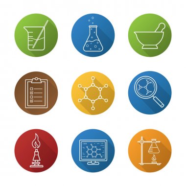 Kimyasal laboratuvar Icons set