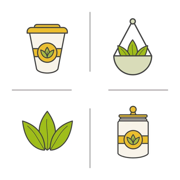 Conjunto de iconos de té — Vector de stock