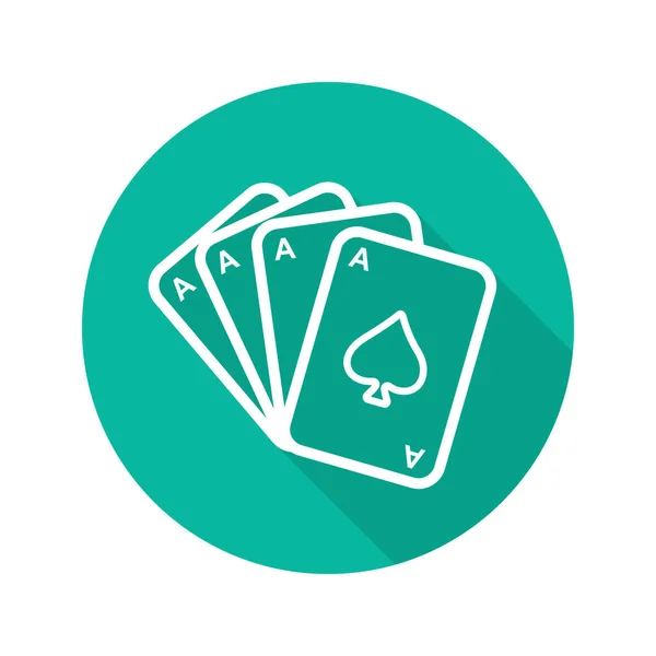 Poker as quads icono plano — Vector de stock