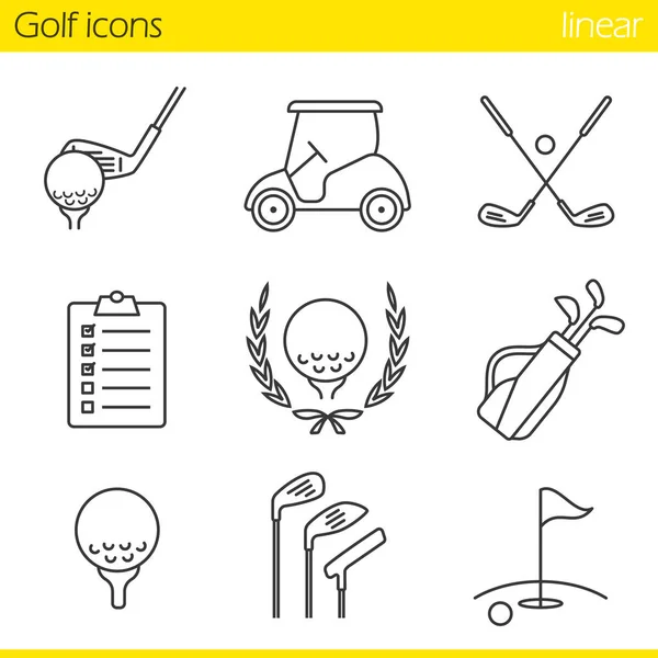 Golf ekipman Icons set