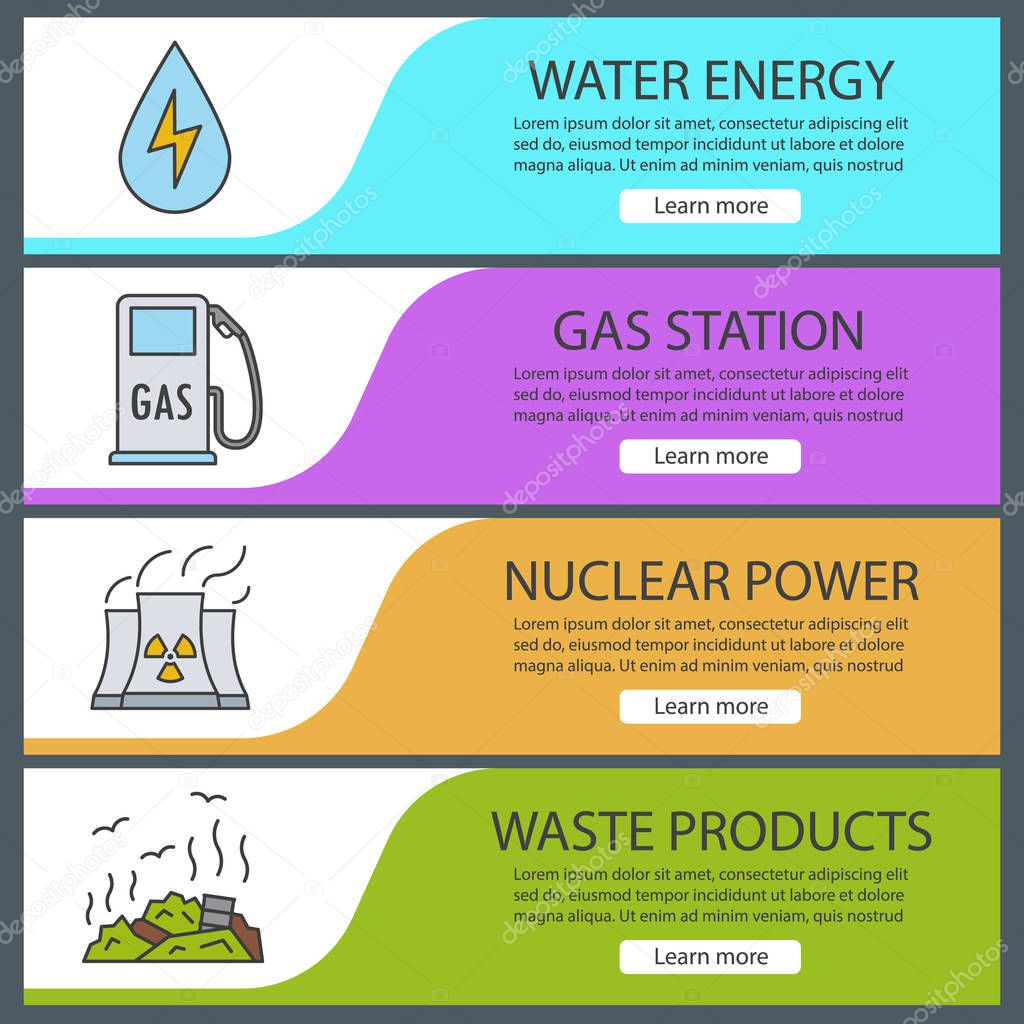 Banner templates set, vector illustration