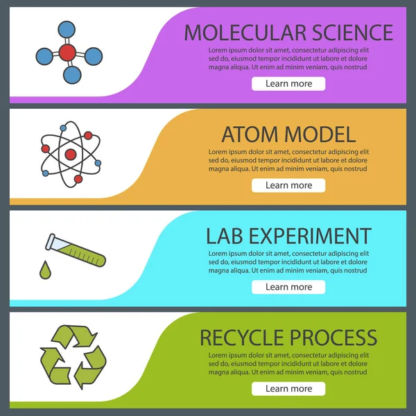 Science laboratory banner templates set — Stock Vector