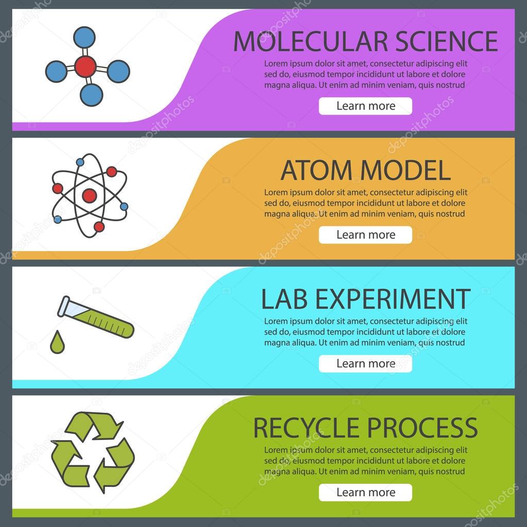 Science laboratory banner templates set