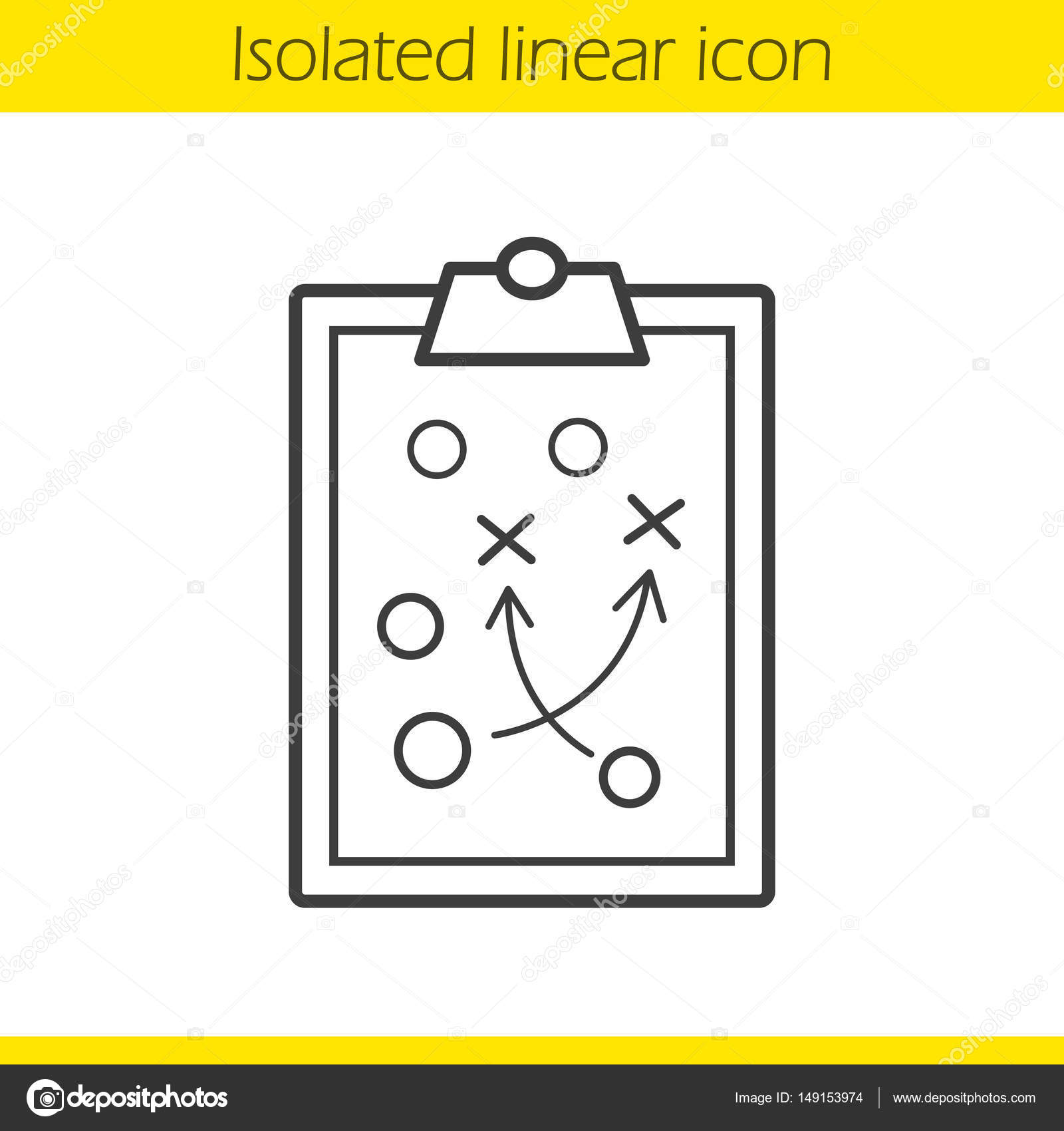 Clipboard game plan linear icon Stock Vector Image by ©bsd 149153974
