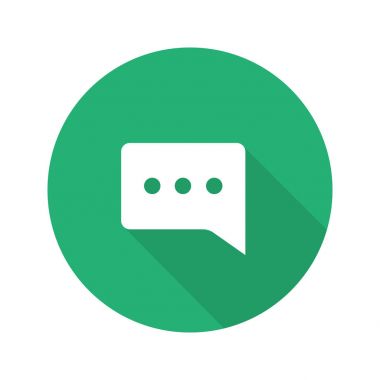 Sohbet kutusu düz tasarım uzun gölge simgesi