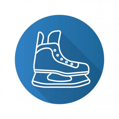 Hokey buz pateni düz doğrusal uzun gölge simgesi