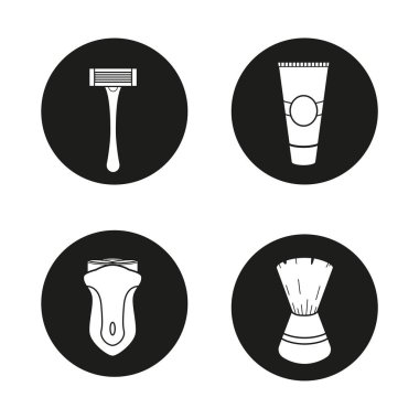 Tıraş aksesuarları Icons set