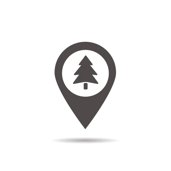 Icono de ubicación forestal — Vector de stock