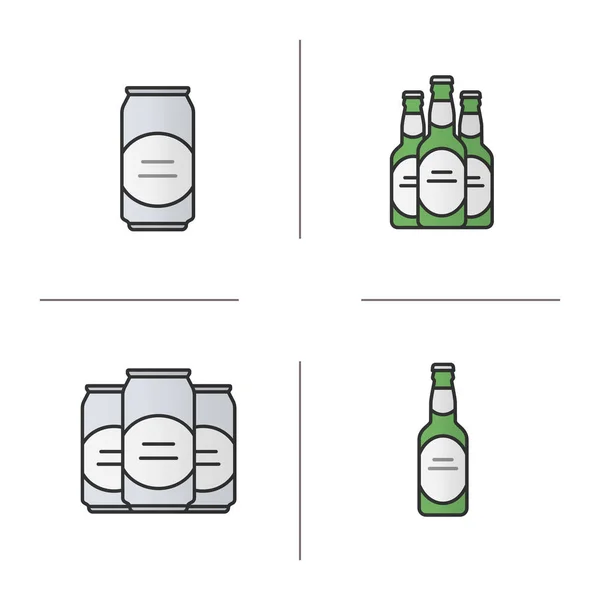 Bierfarbensymbole gesetzt — Stockvektor