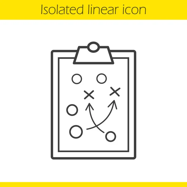 Clipboard plan de juego icono lineal — Vector de stock