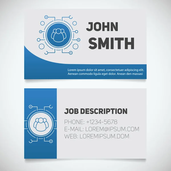 Business card utskriftsmall med grupp av personer logotyp — Stock vektor