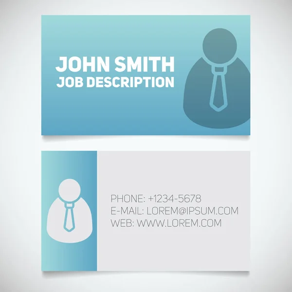 Business card utskriftsmall med affärsmannen logotyp — Stock vektor