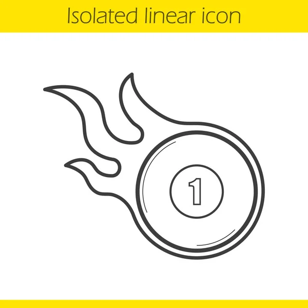 Burning billar bola lineal icono — Vector de stock