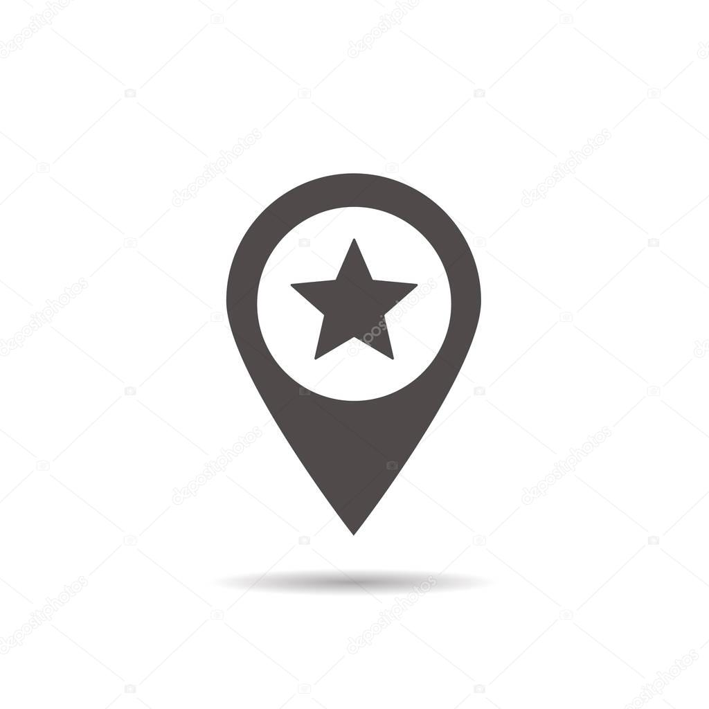 Star mark inside pinpoint icon