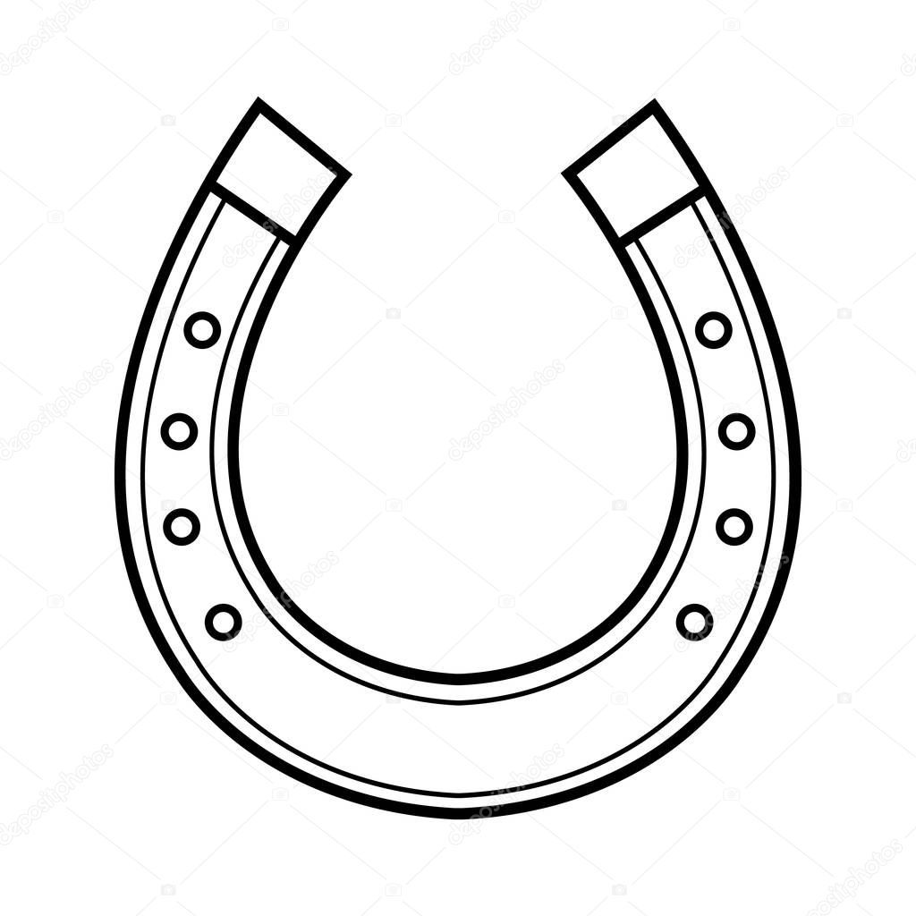 Horseshoe linear illustration. Isolated vector icon