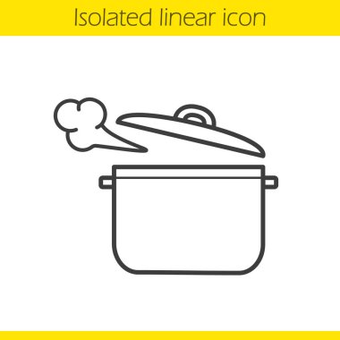 Steaming pot linear icon clipart