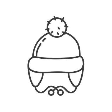 Kış şapka doğrusal simgesi