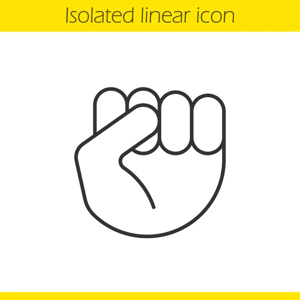 Levantó el puño gesto icono lineal — Archivo Imágenes Vectoriales
