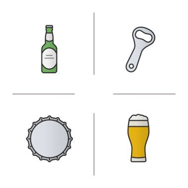 Bira renk Icons set
