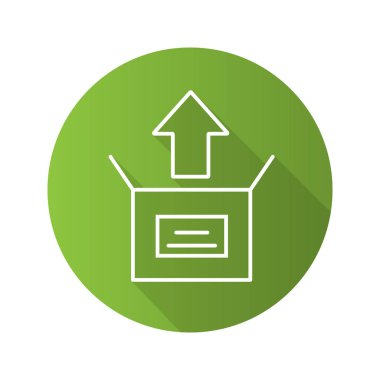 Unboxing düz doğrusal simgesi