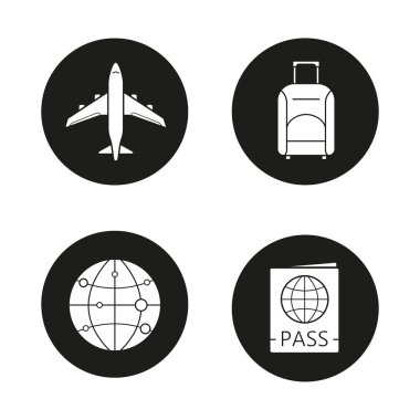 Hava seyahat Icons set
