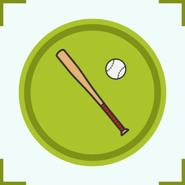 Baseballovou pálku a míč Icon — Stockový vektor