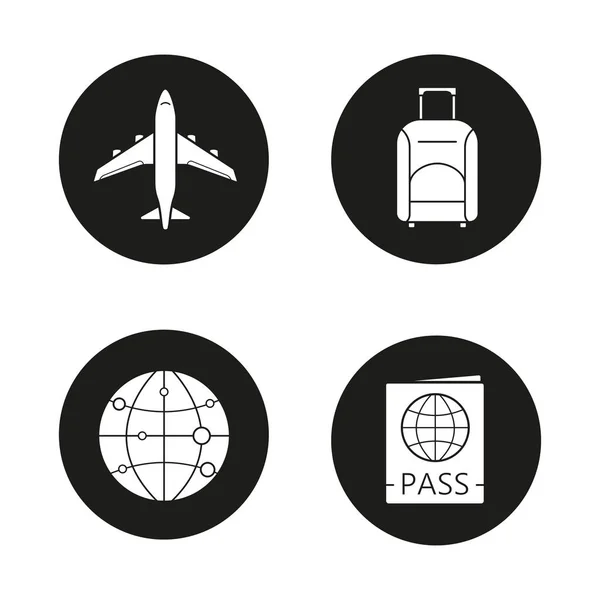 Air travel icons set — Stock Vector