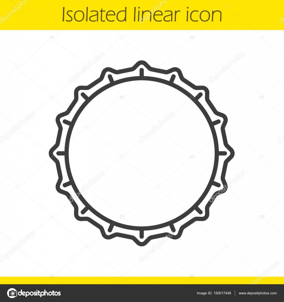 Beer Bottle Cap Linear Icon Stock Vector Image By C Bsd