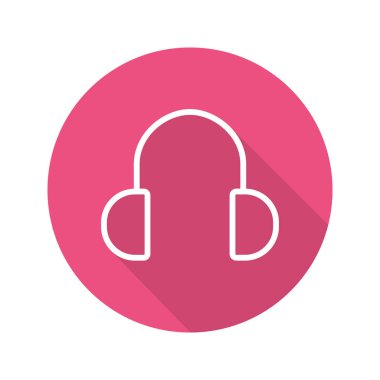 Kulaklık düz doğrusal simgesi