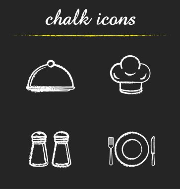 Restoran mutfak öğeleri Icons set