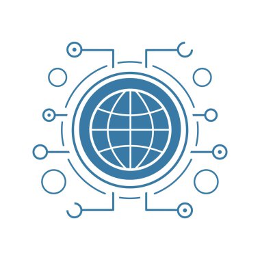 küresel ağ düz simgesi