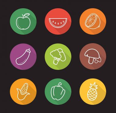 Meyve ve sebze Icons Set