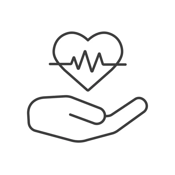 Ikona liniowej serca opieki — Wektor stockowy