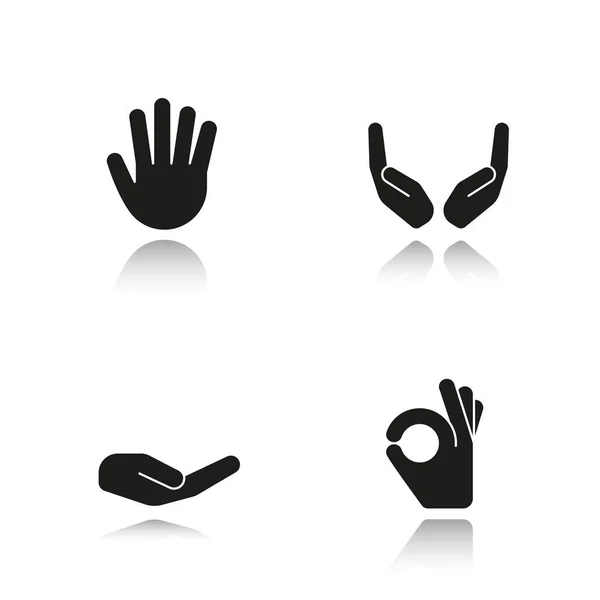 Zestaw ikon gesty dłoni — Wektor stockowy