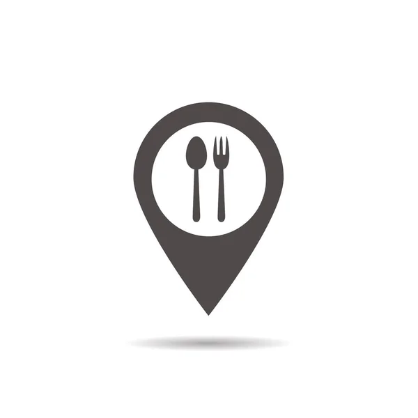 Café en restaurants locatiepictogram — Stockvector