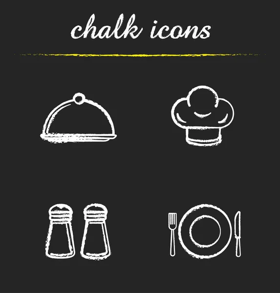 Conjunto de iconos de artículos de cocina restaurante — Vector de stock
