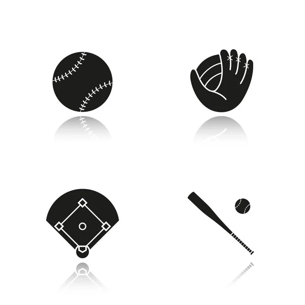Zestaw ikon kropla baseball — Wektor stockowy