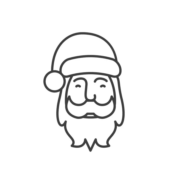 Santa Claus icono lineal — Vector de stock