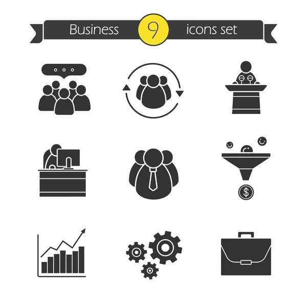 Ensemble d'icônes Business et travail d'équipe — Image vectorielle
