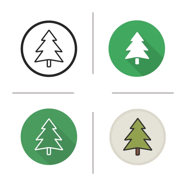 Año Nuevo y árbol de Navidad icono — Vector de stock