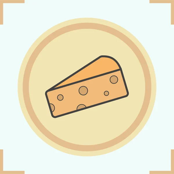 チーズ スライスのカラー ・ アイコン — ストックベクタ