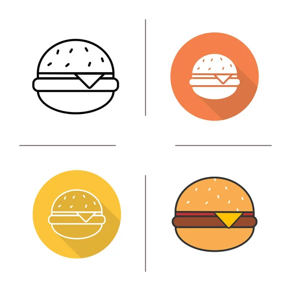 Lapos Hamburger ikon — Stock Vector