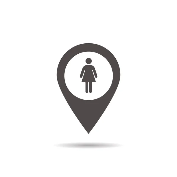 Ícone de localização de senhoras WC —  Vetores de Stock