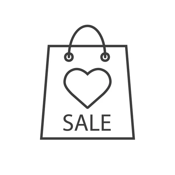 Dia dos Namorados ícone linear venda — Vetor de Stock