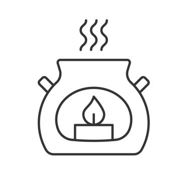 Spa salonu mum doğrusal simgesi