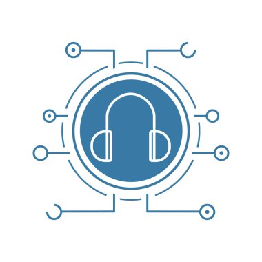 Dijital müzik düz doğrusal uzun gölge simgesi