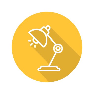 Resepsiyon lamba düz doğrusal uzun gölge simgesi