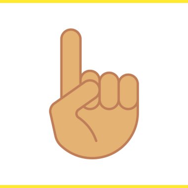 Attention hand gesture color icon clipart