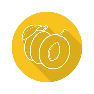 Kayısı düz doğrusal uzun gölge simgesi