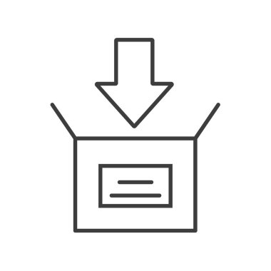 Kutu ambalaj doğrusal simgesi